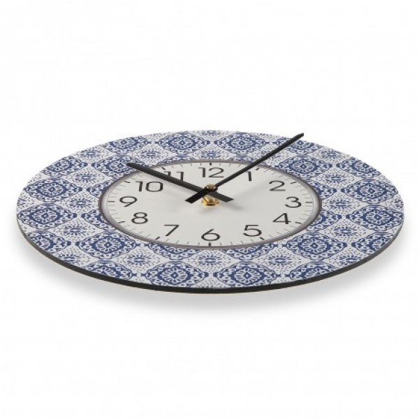 Preview: Wanduhr_Abela_blau_weiss_kuechenuhr